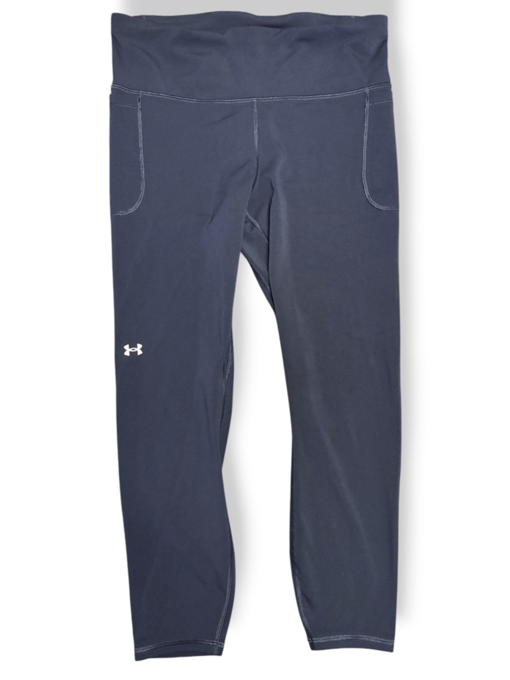 💙 Under Armour Navy High Rise Leggings XL Pocket Athletic Workout Pants